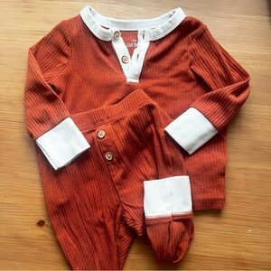 pumpkin burnt orange baby pajama set